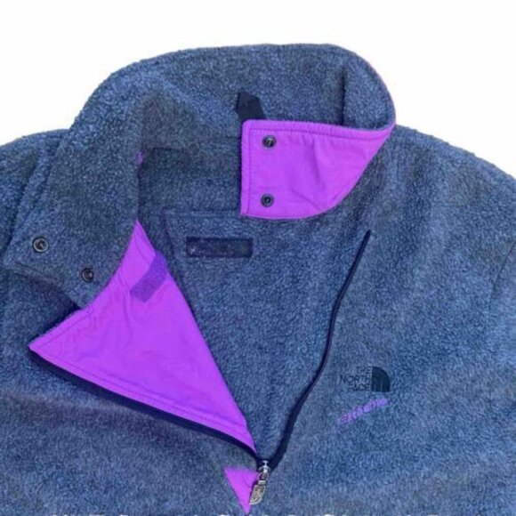 The North Face Women's Extreme Pile Pullover Half-zip Size 8 Purple /Coal Gray - Picture 9 of 10